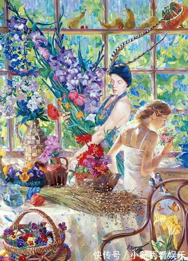 女画家@俄罗斯女画家油画作品，色彩绚丽