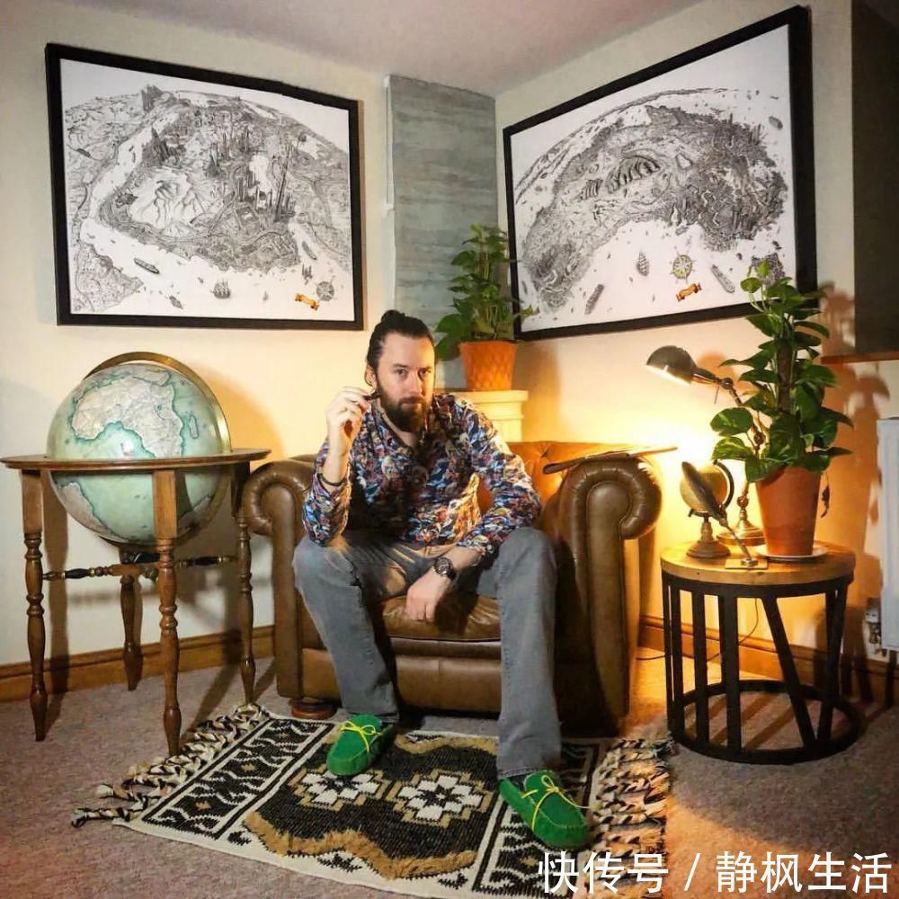 中国文化$英国小伙用针管笔画出了最美中国地图,独一无二的中国风