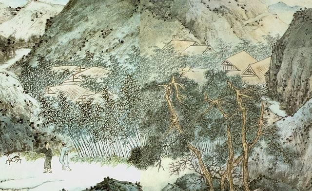 画友$文徵明笔下的《桃花源图》600年前的绘画真妙,构图严谨又漂亮