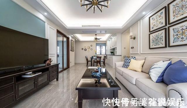 玄关|120㎡三室改四室,看起来比140㎡的还要大,经典美式风格太好看了