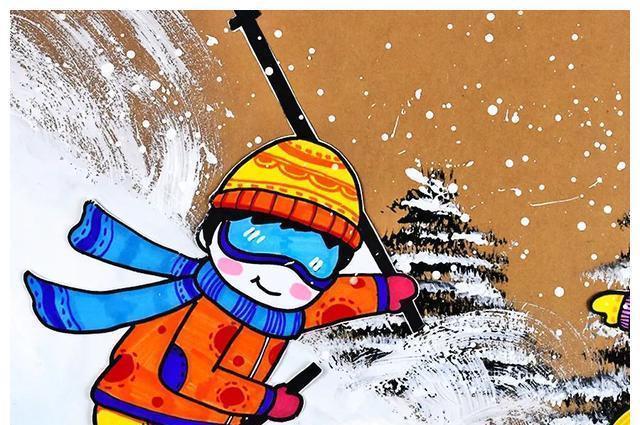 雪坡|儿童画教程|邂逅一场冬日的冰雪奇缘《难忘的一次滑雪》