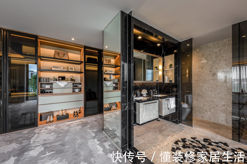 深色系|实际面积260㎡的别墅,装修不奢华不堆砌,三代人同住越看越喜欢