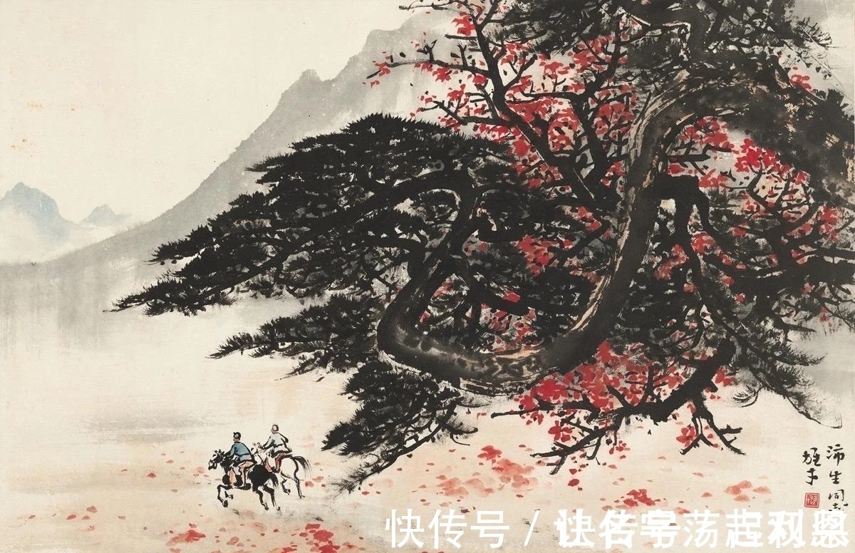 秋景&霜叶红于二月花|黎雄才秋景山水画,美不胜收,美轮美奂!