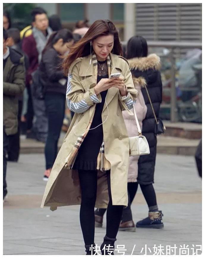 优雅|秋冬休闲风穿搭, 长款风衣+格子围巾, 优雅大气尽显高级时尚感