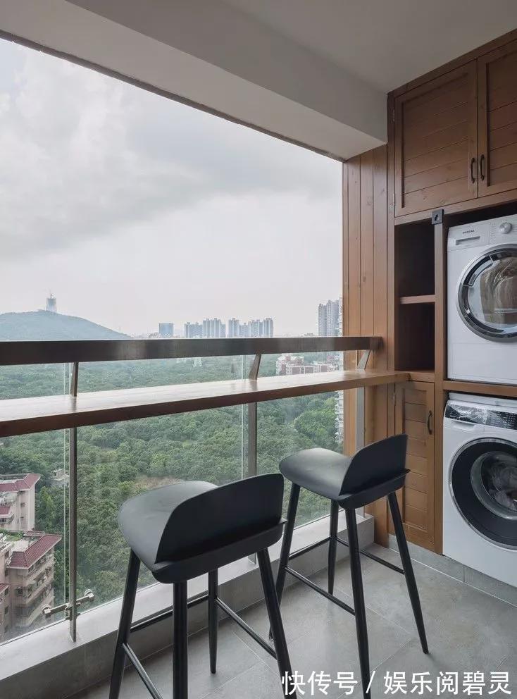 吧台|89㎡小三居,浪漫卡座餐厅和落地窗阳台吧台,没少让别人眼红!