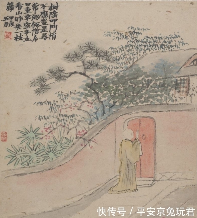 消夏图#可可爱爱,金农图中的生动趣味,这是个有趣的老头