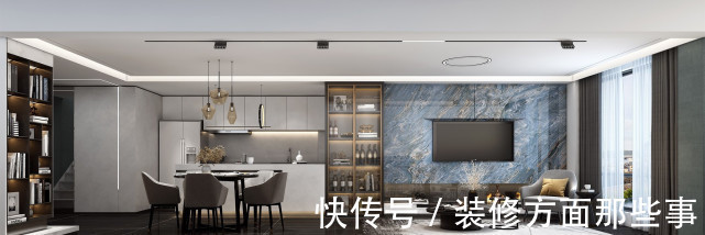 电视背景墙|110平三居室半开放式厨房,厨房略小需要U型的设计