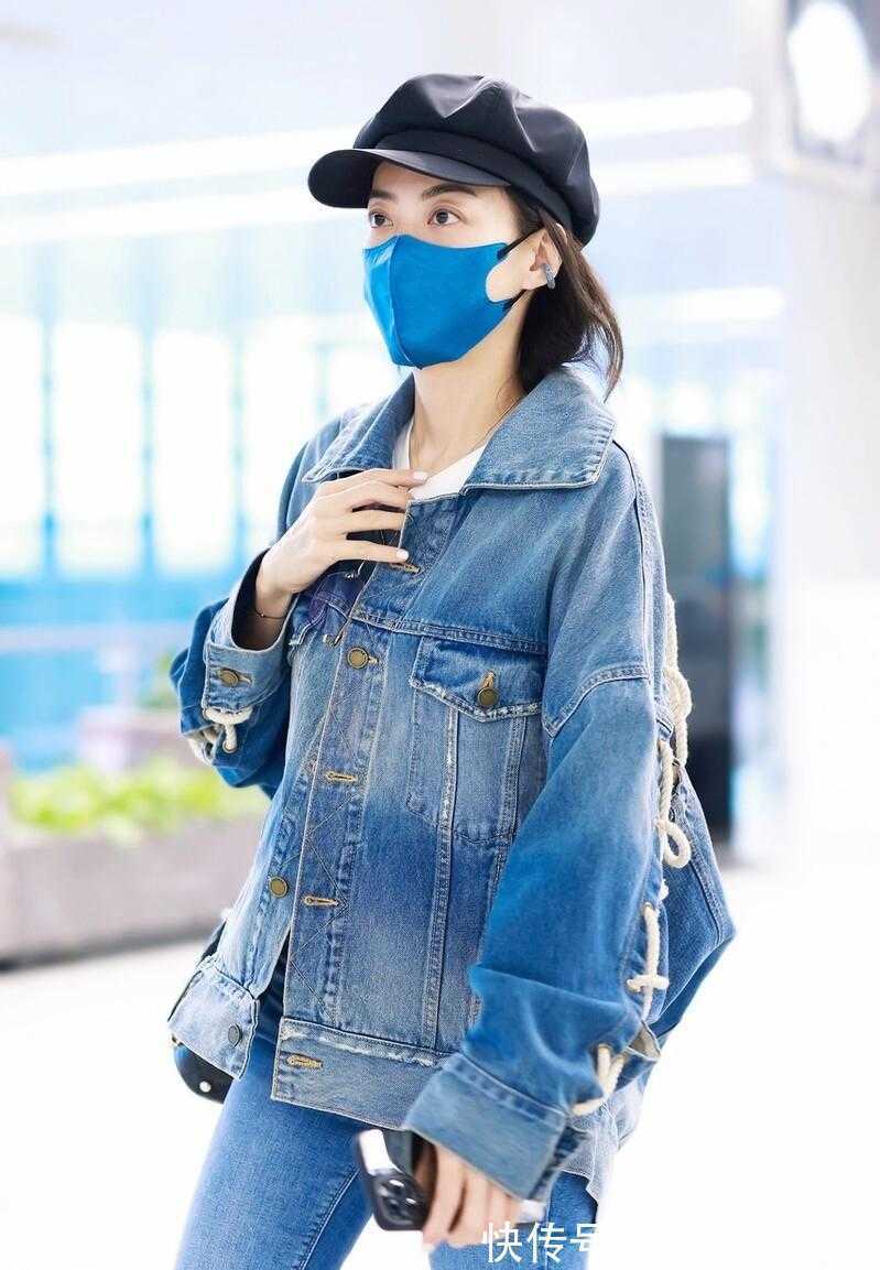 牛仔外套|霍汶希真应该出道,穿牛仔外套配报童帽好洋气,真的美出圈了