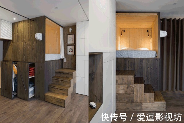 橱柜|层高3米的小宅,硬是装成了“两层”用,33㎡居住一家三口不拥挤!