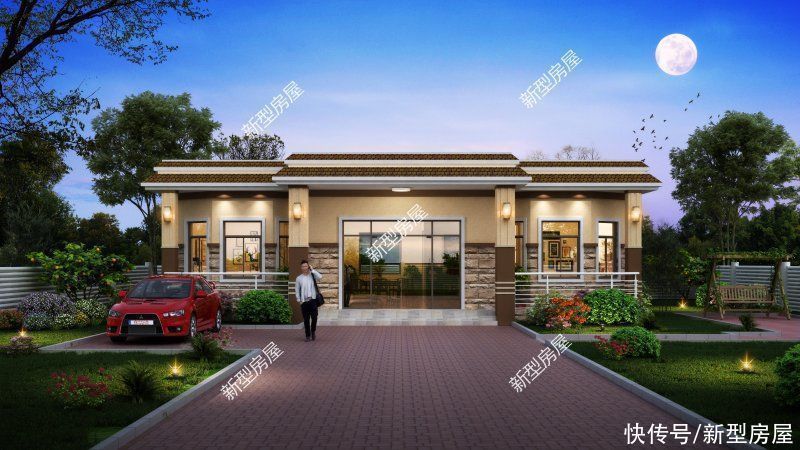 建筑|10套一层农村别墅图纸,第6套建的人最多,最后一套颜值最高