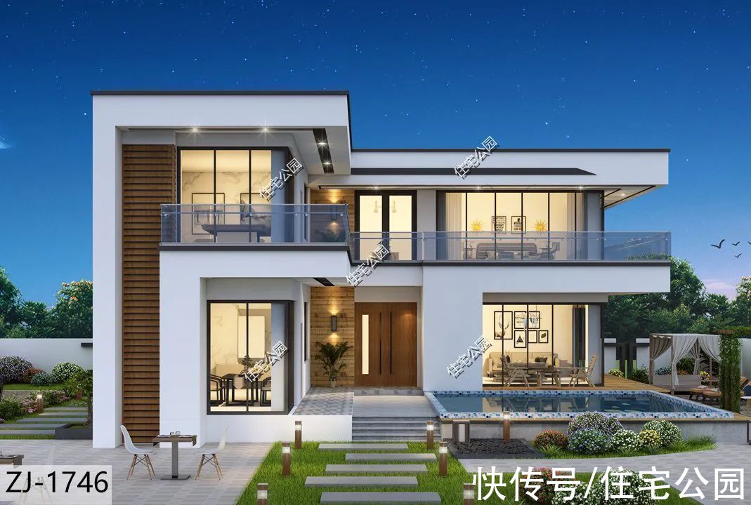 别墅|回农村建二层的现代风格别墅，平屋顶好还是坡屋顶好？