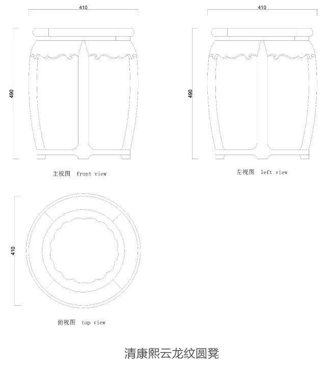 明清家具凳类的设计图纸汇总，需要的带走！（附详细图纸）