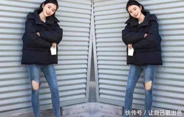 小个子想要超高回头率!羽绒服+烟管裤气场堪比1米8,美得任性!