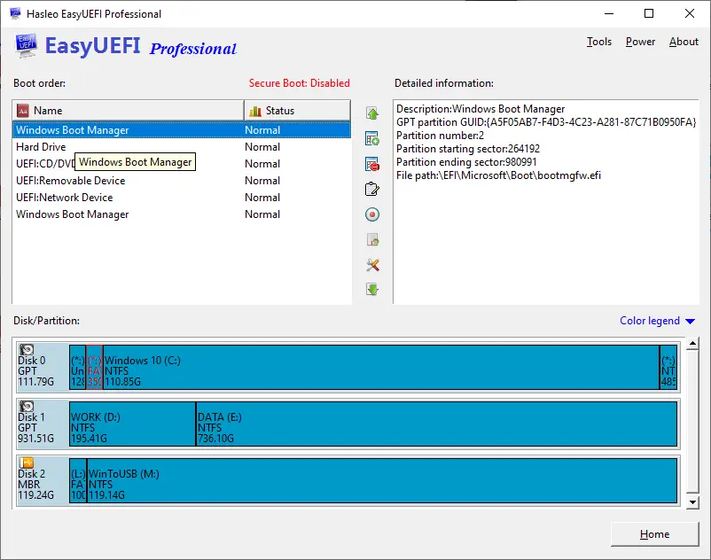 轻松管理您的UEFI启动项 EasyUEFI v4.9.1 简体中文特别版/绿色单文件版