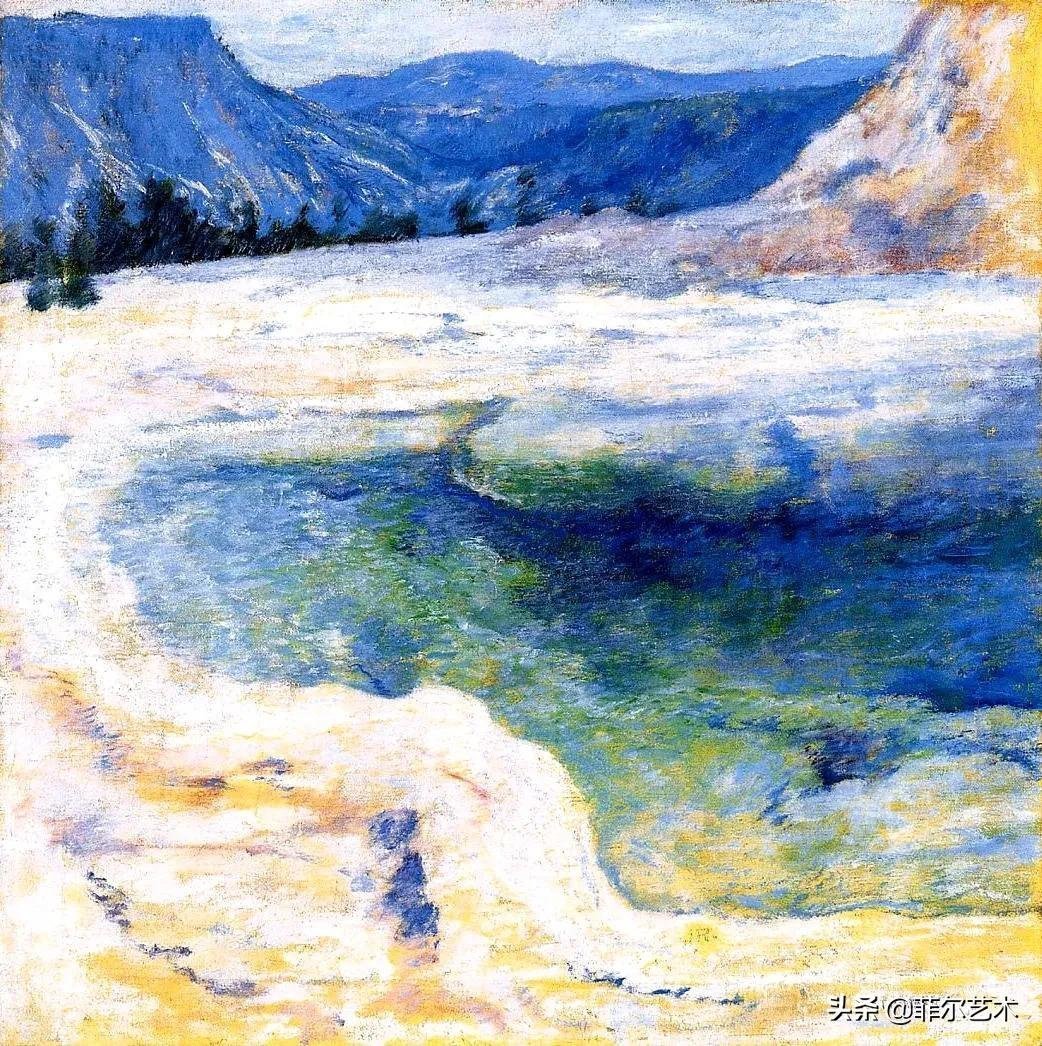 构图#这幅油画作品有着独特精致的构图,以及柔美优雅并带有诗意的风景