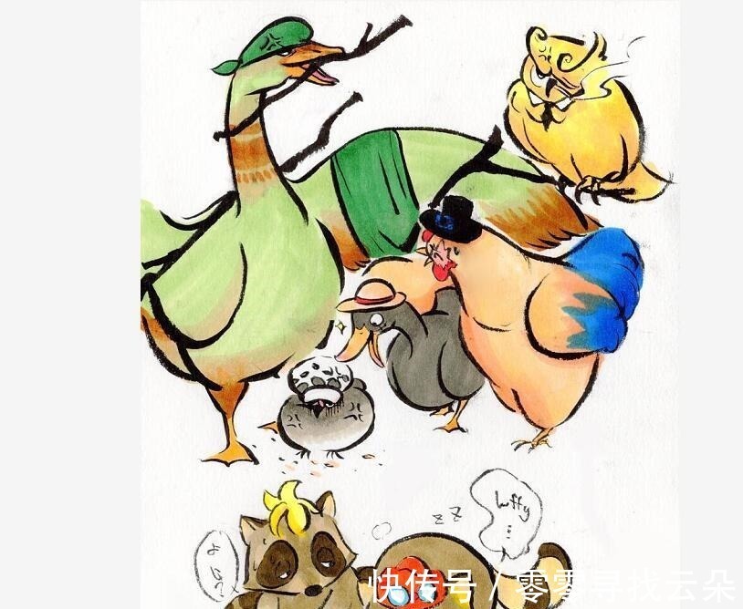 马尔科|抽象画师笔下的海贼王人物,章鱼、大鹅、猫头鹰都是山治
