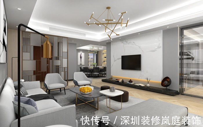 三居室|深圳装修：现代风三居室豪华舒适又不乏亮点，生活本该如此缤纷！