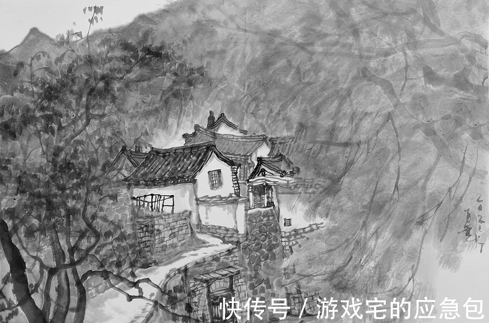 山水画#山水画|周鹤龄的水墨画有自己独特的笔墨语言