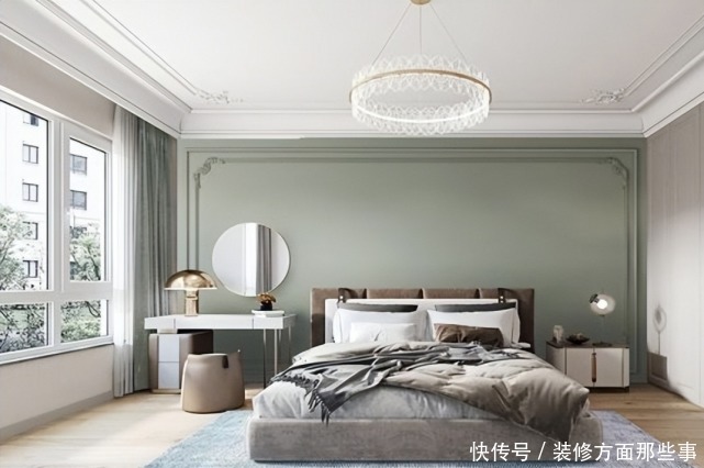 欧式|125平现代风三居室,欧式电视墙和草绿色碰撞出不一样的火花