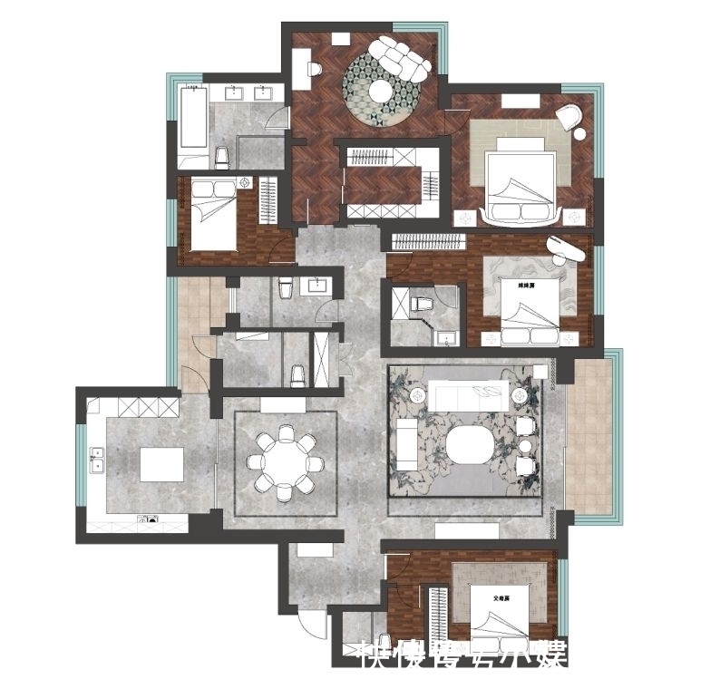 空间|270㎡精装房软装设计,简洁、纯美的温馨轻法式风