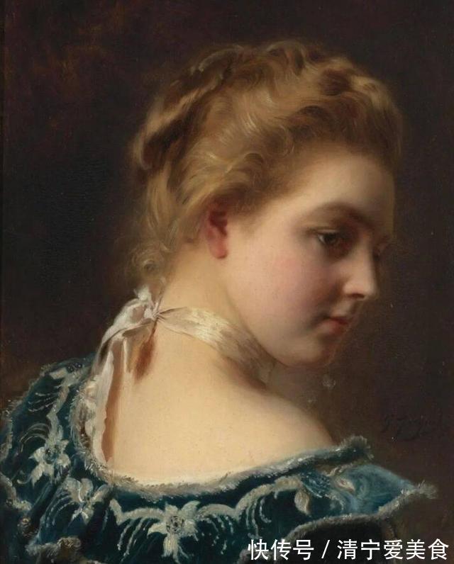 肖像画!花容月貌般的法国女性人体油画,眉梢眼角藏秀气,声音相貌露温柔