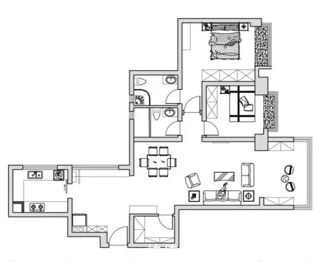 二居室|100平简约二居室,高端大气上档次