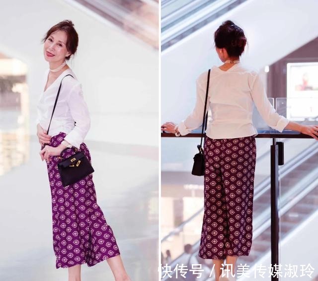 九分裤|这才是60岁该有的早秋穿搭！“衬衫+九分裤”，露出脚踝更时髦