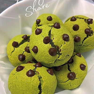 麻薯曲奇浓郁抹茶曲奇里藏着拉丝麻薯