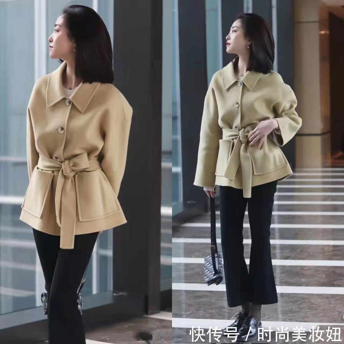 大衣|短款大衣才是小个子冬季必备,“上短下长”洋气显高,太好看了