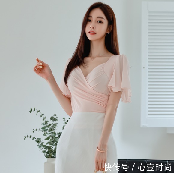 孙允珠|女神孙允珠高清时尚搭配:红杏潇湘艾叶霜露梦幻花袖裙