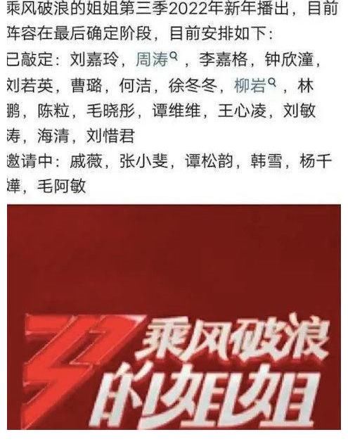 三十而已|《浪姐》第3季来了!网疯传华丽名单曝光