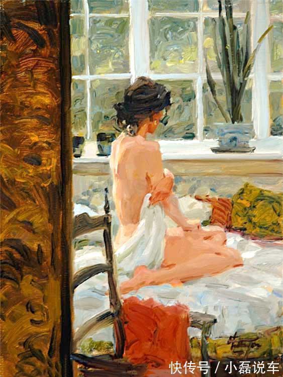 绘画$水灵秀气的美国女性人体油画,真可谓朱粉不深匀,闲花淡淡香