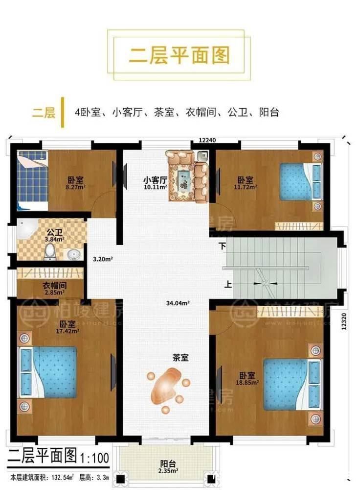 农村|带堂屋的三层农村别墅,占地12X12米,欧式设计太赞了
