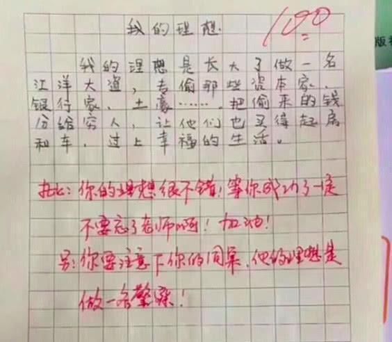 作文|小学生作文《我的理想》走红，老师鼓励：有个完美的理想不容易