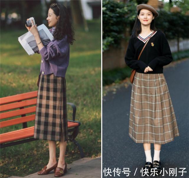身材比例 毛衣搭配半身长裙，冬天就该这么穿，洋气显瘦，让你遇见最美的自己