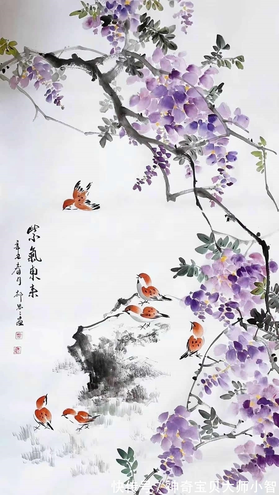 花鸟画家&郝思思:妙笔神韵,刻画入微,传承经典的美女花鸟画家