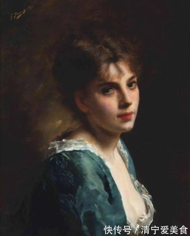 肖像画!花容月貌般的法国女性人体油画,眉梢眼角藏秀气,声音相貌露温柔