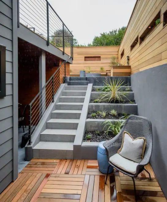 视觉效果|院子错层设计，错落有致一次拥有2个庭院，早知道我家也这样装了