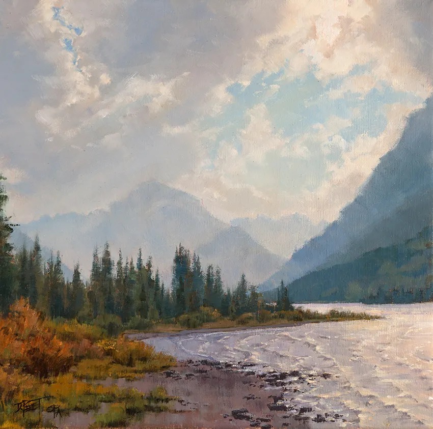 油画&她的风景油画清新自然，浪漫且又淳朴