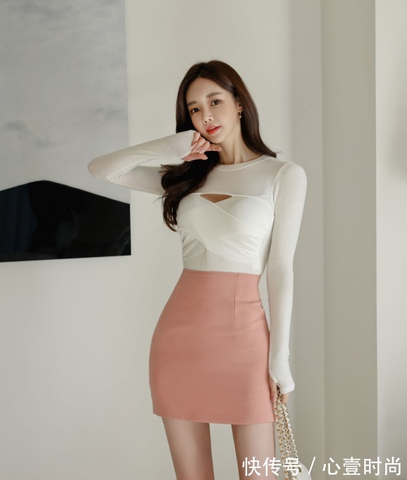 时尚搭配 女神孙允珠的时尚搭配:桃蜜甜橙鸢红钻石镂空包臀裙