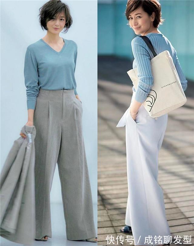 阔腿裤|五六十岁的女人尽量少穿打底裤,这几种裤装搭配,时尚减龄显身材