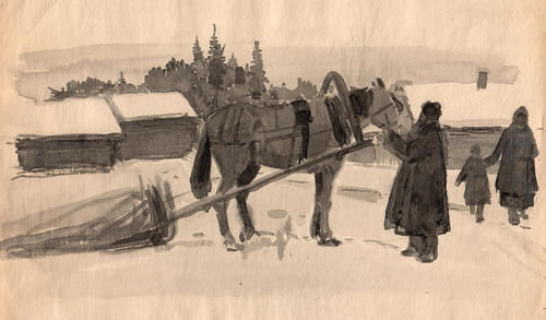 创作稿|20世纪俄罗斯绘画大师布布诺夫·亚历山大·帕夫洛维奇创作手稿精选