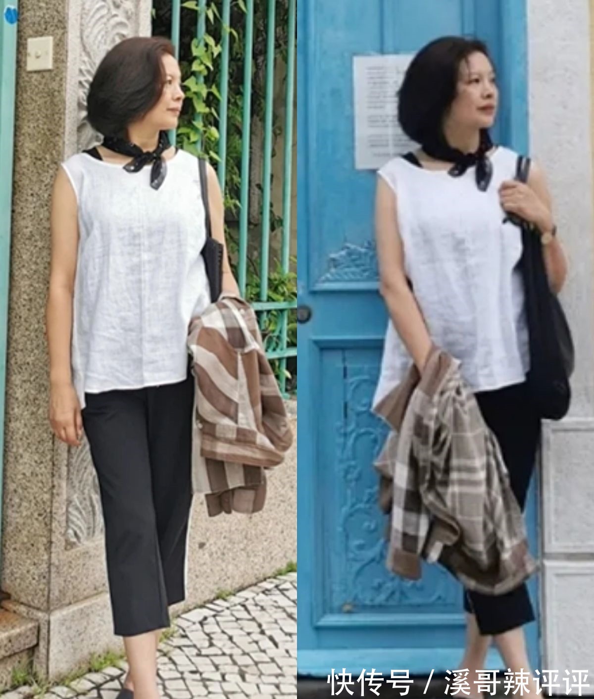 平底鞋 这才是60岁女人最好的打扮，“九分裤+平底鞋”，简约舒适又气质！