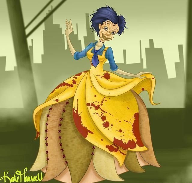 白雪公主#迪士尼公主变成恐怖“怪物”,丧尸让人害怕,吸血鬼画风妖娆