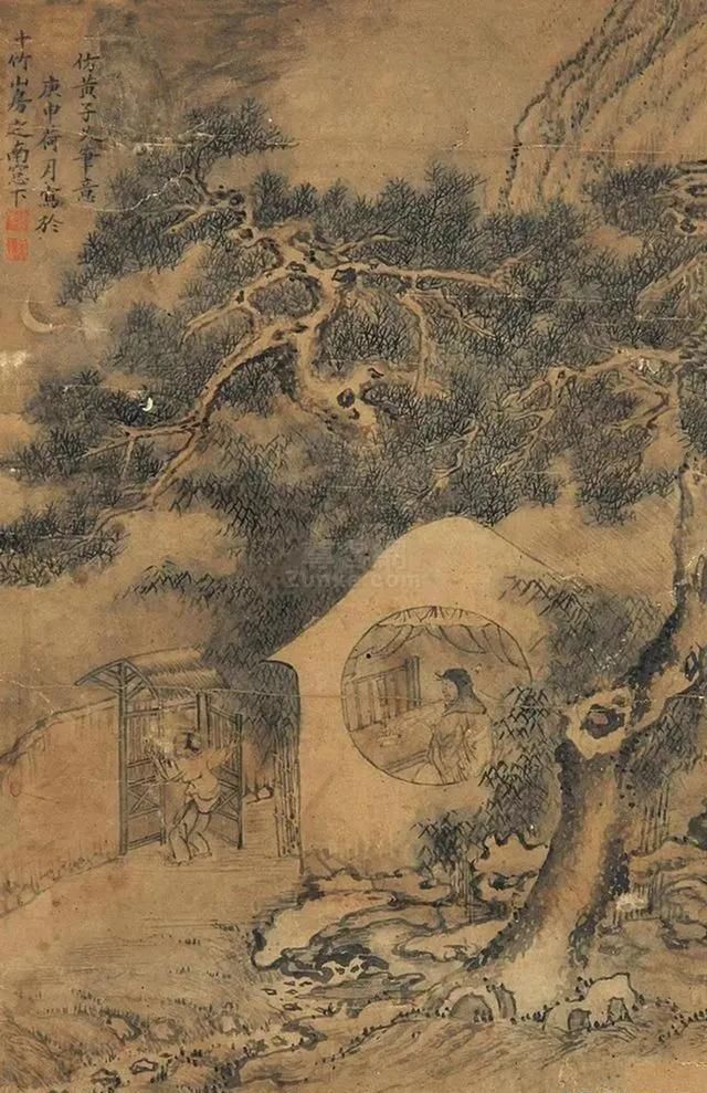 意象@“天人合一”的山水画,“树”为常见意象,如何入笔可显层次