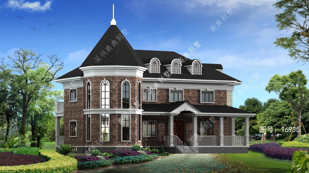 老虎窗|两层农村别墅，外观设计非常漂亮，带有老虎窗俏丽可爱。