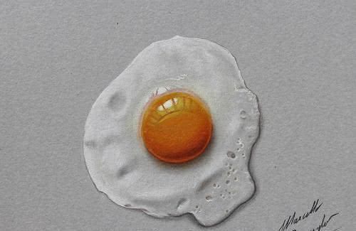 3d|大叔用彩铅画煎蛋，太逼真被质疑造假，晒出视频后，专家安静了