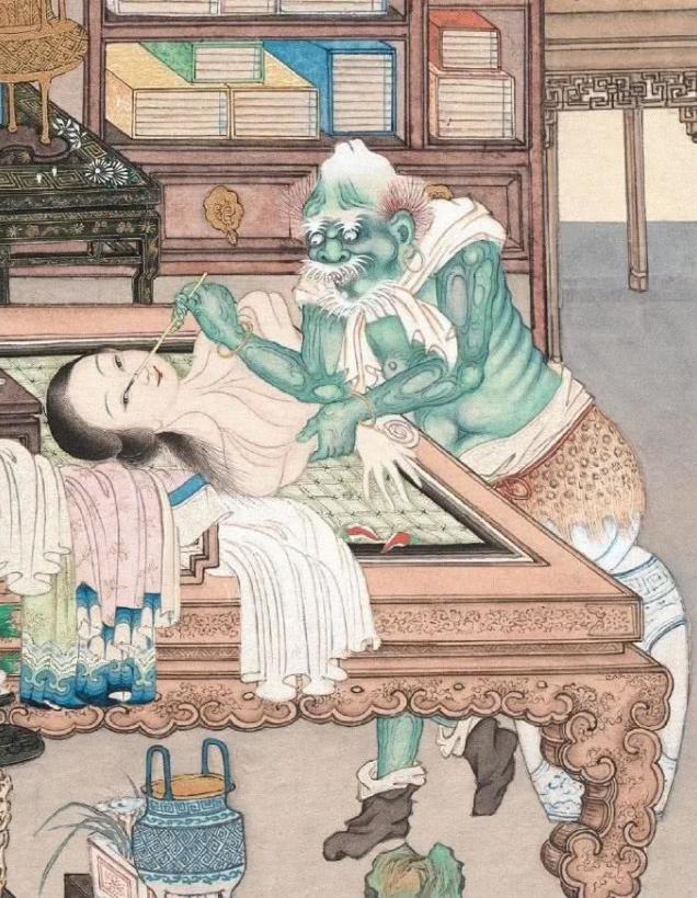 清朝一幅女鬼图,很多网友都不敢看,放大10倍你看她在干什么!