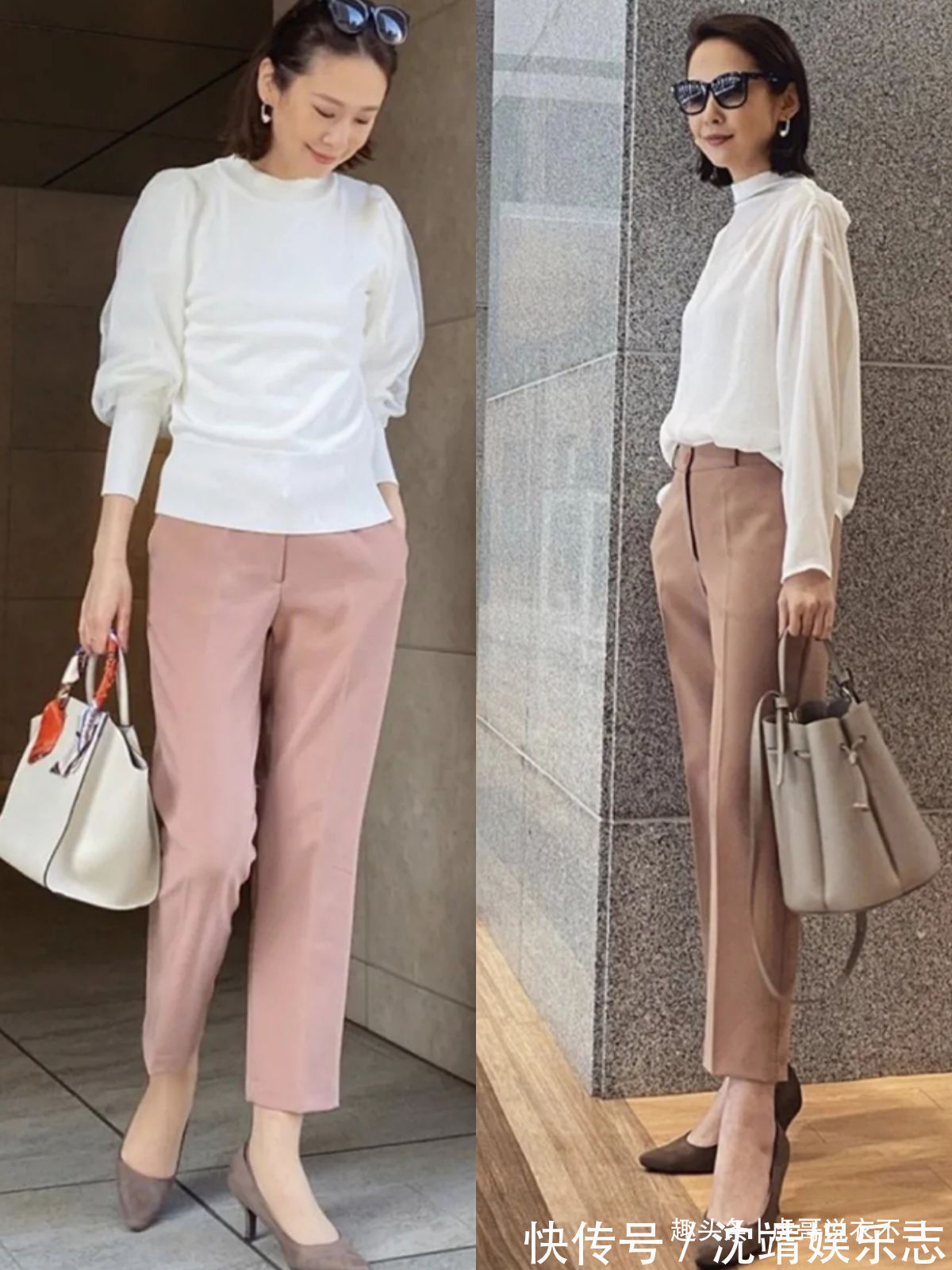 高跟鞋 “烟管裤”怎么搭才时髦日本50岁博主的搭配思路,优雅又高级