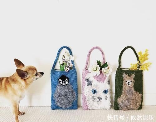 erikato#把编织玩出新创意,棒针、钩针结合起来,提花也能用钩针表现